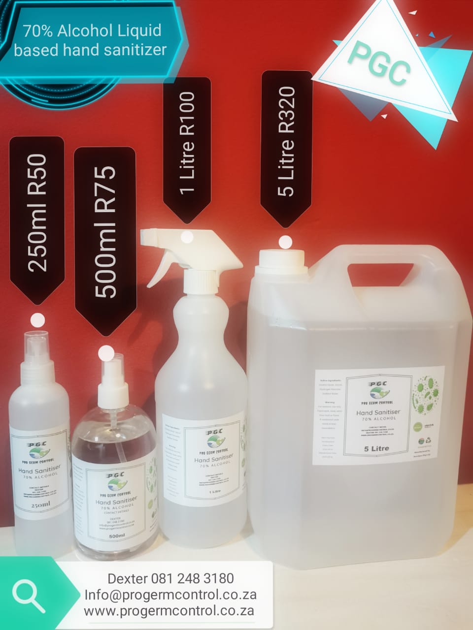 70% Alcohol Liquid Based Hand Sanitizers